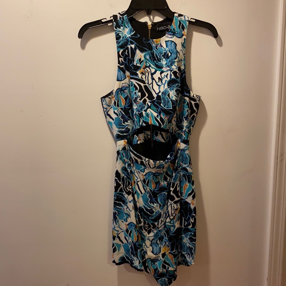NBD x the NAVEN Twins Floral Mini Dress w/ cutout